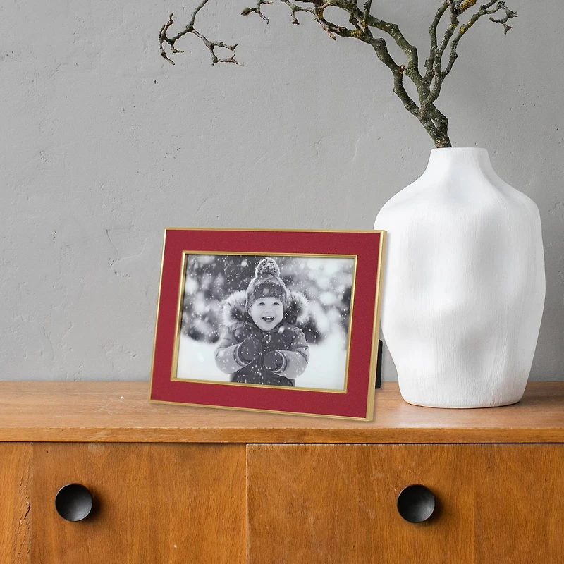 5" x 7" Red & Gold Fabric Plastic Frame by Studio Décor®