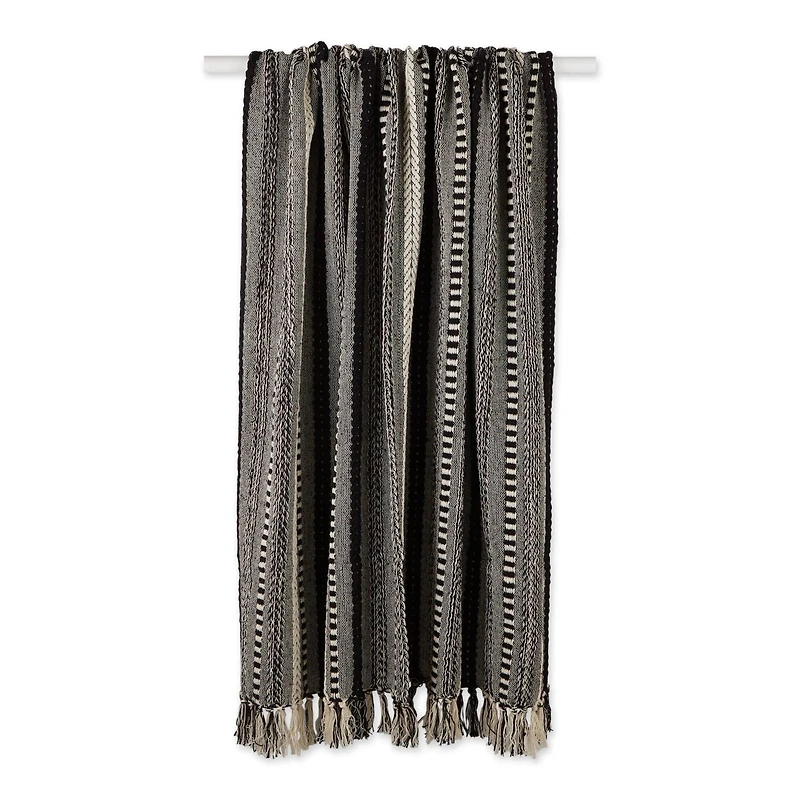 DII® Black Braided Stripe Throw