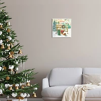 Stupell Industries Merry Christmas Winter Bench Wall Art