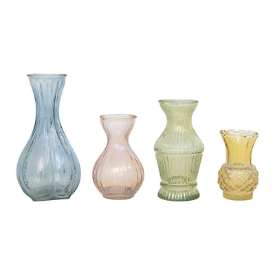 Hello Honey® Debossed Colored Glass Vase Set