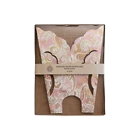 Hello Honey® 25" LED Pink, White & Gold Printed Paper Folding Snowflake Ornament with Paisley Pattern