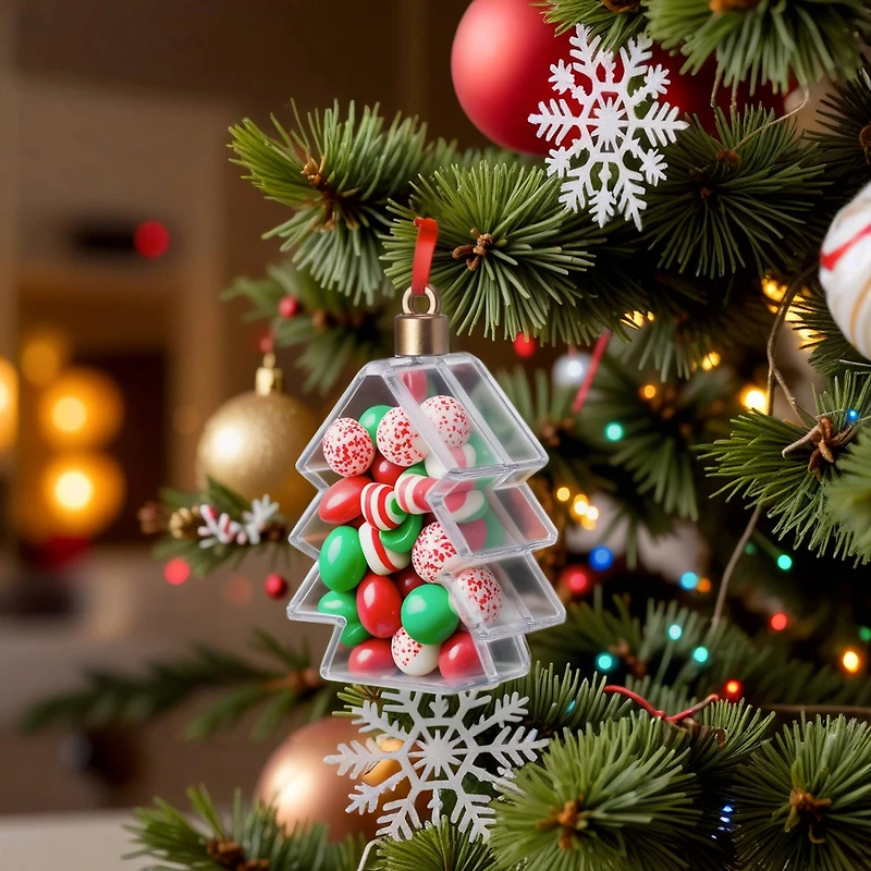 3.5" Clear Fillable DIY Plastic Christmas Tree Ornament by Make Market®