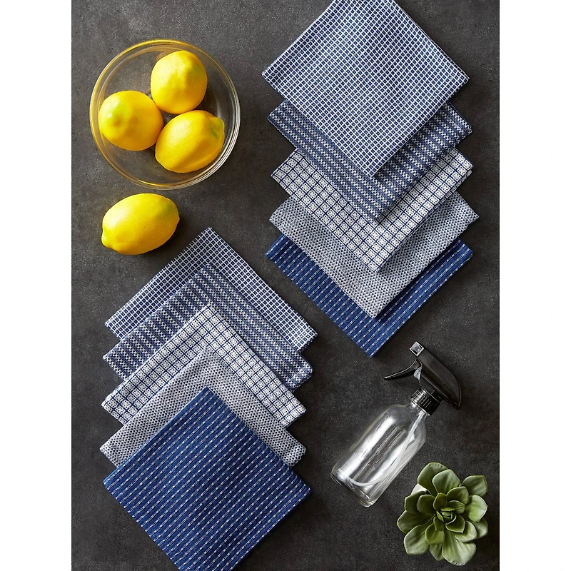 DII® Blue & White Capri Dishcloths, 10ct.