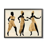 Stupell Industries Powerful Women Dancing African Glam Fashion Black Beige in Black Frame Wall Art