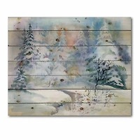 Designart - Winter Landscape With Snowy River I