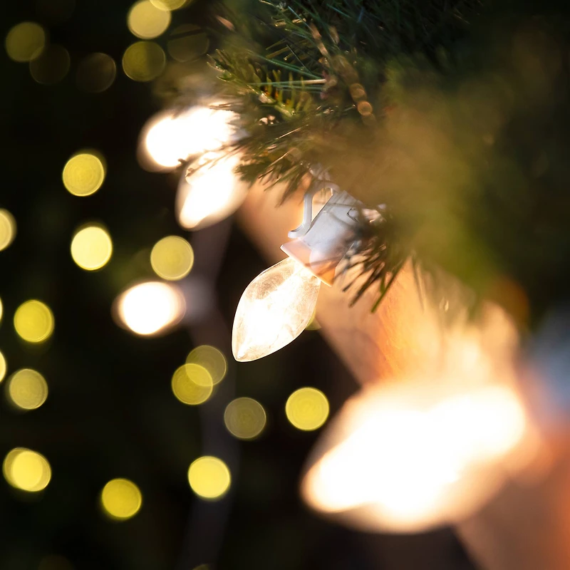 25 Count Clear C7 Christmas Lights 24ft White Wire