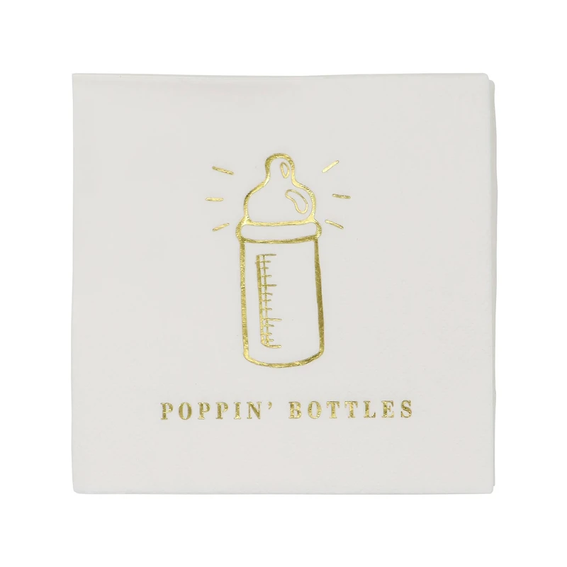 Gold Baby Bottle Beverage Napkins, 20ct. by Celebrate It™