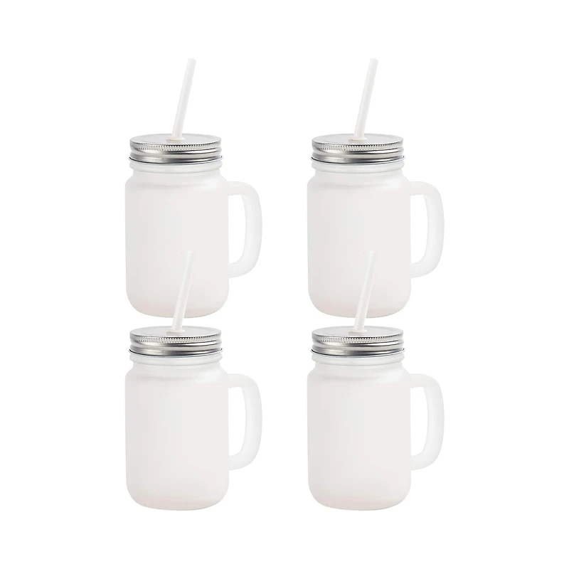 Craft Express 12oz. Sublimation Frosted Glass Mason Jars, 4ct.