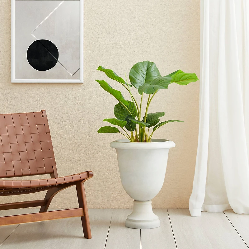 Glitzhome® 21.5" Eco-Friendly Oversized Faux Terrazzo Goblet Planters, 2ct.
