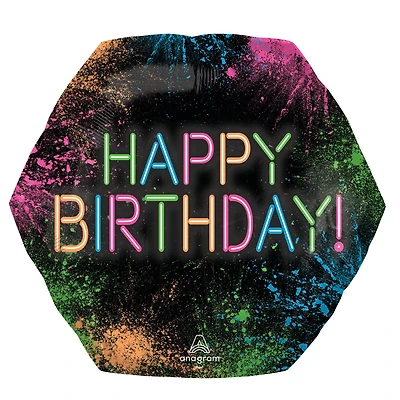 SuperShape™ 23" Let's Glow Crazy Birthday Foil Balloon