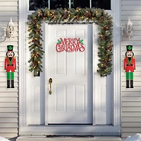Glitzhome® Metal Nutcrackers & "MERRY CHRISTMAS" Yard Stake Set