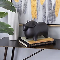 The Novogratz 12" Black Contemporary Bull Sculpture