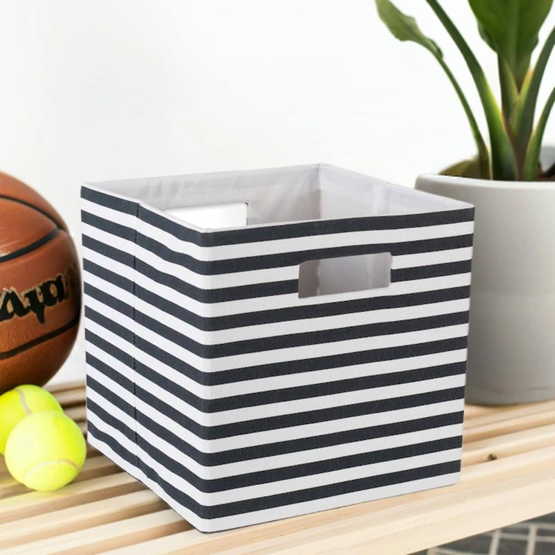 DII® Square Black Pinstripe Polyester Cube