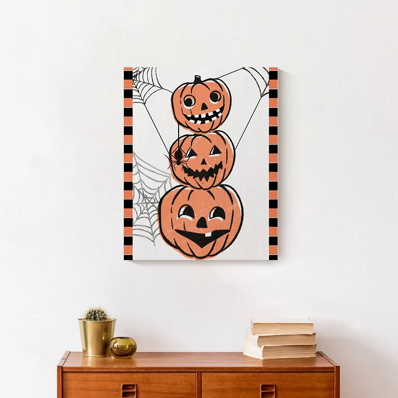 Jackolantern Stack 16" x 20" Canvas Wall Art