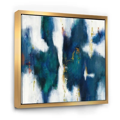 Designart Blue Glam Texture I Contemporary Framed Canvas