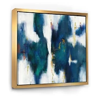 Designart Blue Glam Texture I Contemporary Framed Canvas