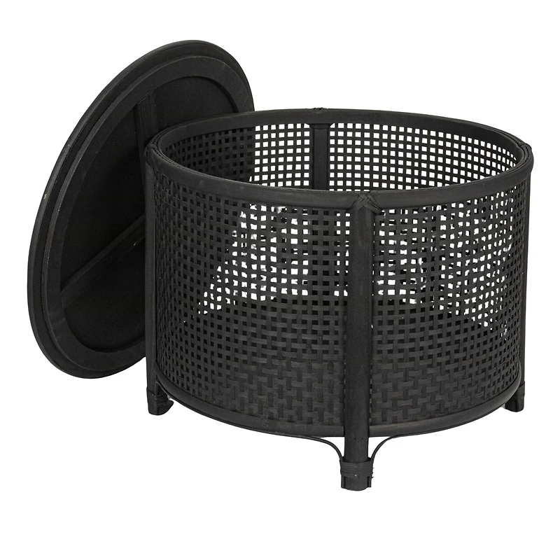 Hello Honey® Round Bamboo & Rattan Accent Table