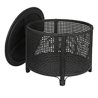 Hello Honey® Round Bamboo & Rattan Accent Table