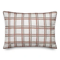 White & Red Holiday Plaid Throw Pillow