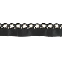 1 5/16" Black Scalloped Faux Leather Eyelet Trim by Celebrate It® Fashion Mode