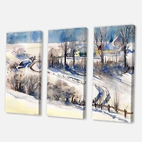 Designart - Country Road In Winter Times I