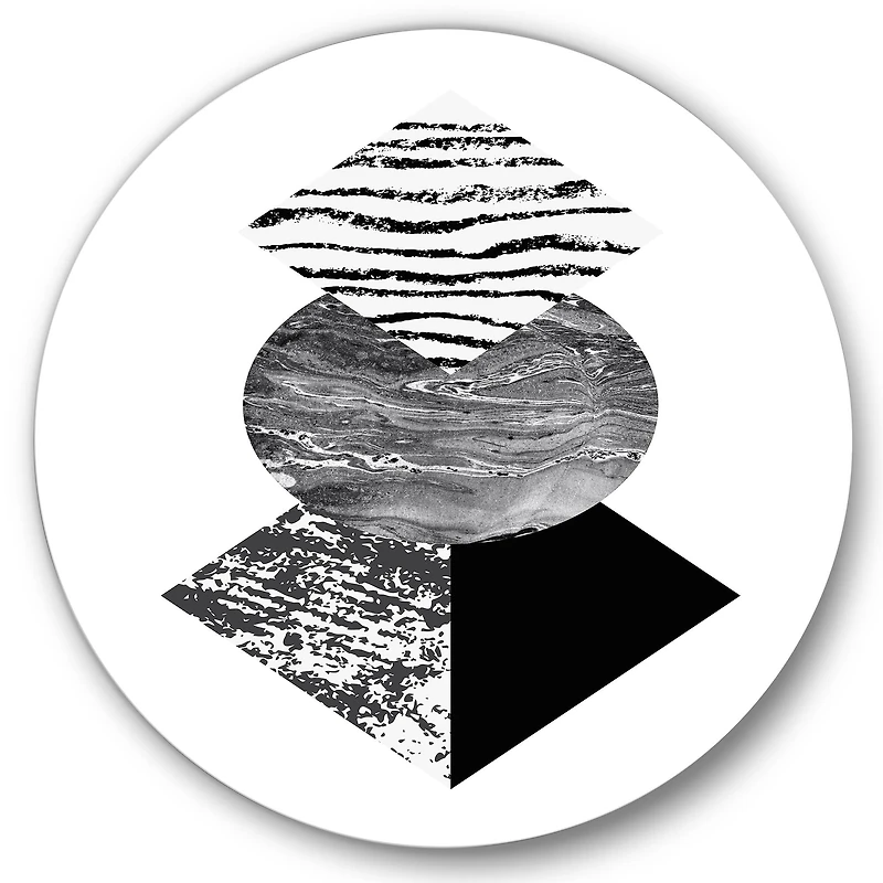 Designart - Tropical Palm Leaf With Abstract Geometry Shapes I