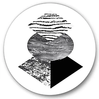 Designart - Tropical Palm Leaf With Abstract Geometry Shapes I