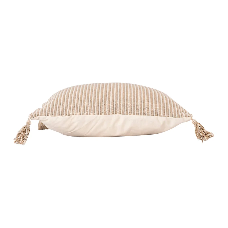Hello Honey® Brown & Black Striped Cotton Woven Pillow with Tassels Set, 2ct.