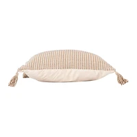 Hello Honey® Brown & Black Striped Cotton Woven Pillow with Tassels Set, 2ct.