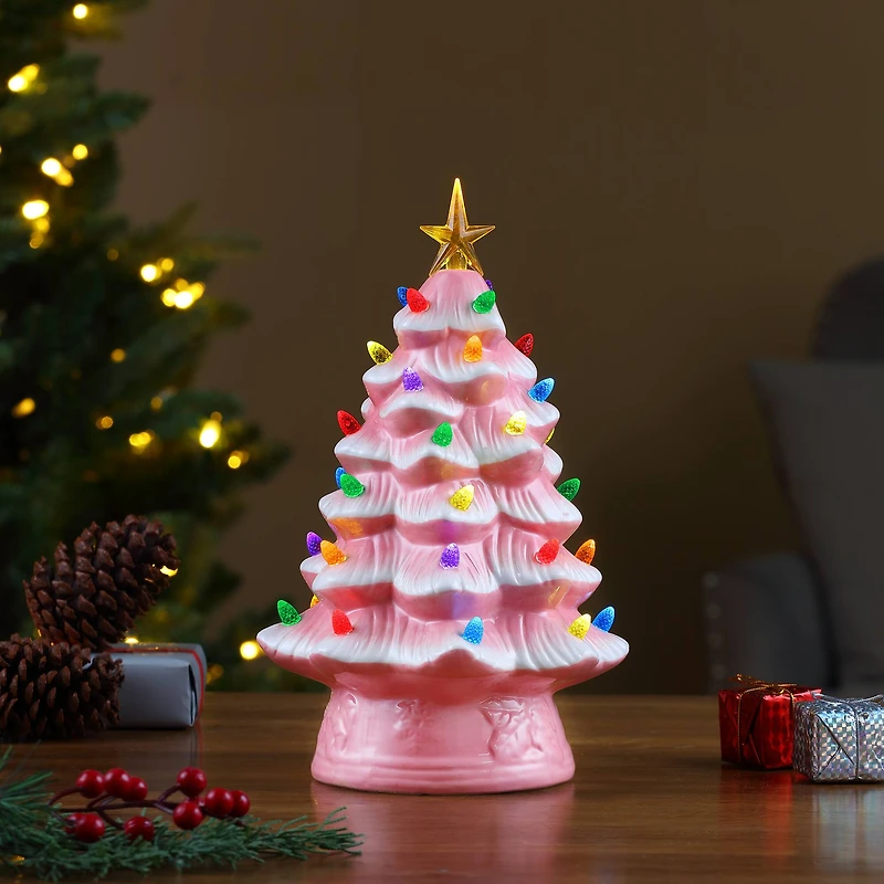 12" Pink Nostalgic Christmas Tree