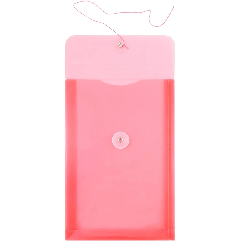 JAM Paper 6.25" x 9.25" Red Plastic Button String Open End Envelopes, 24ct.