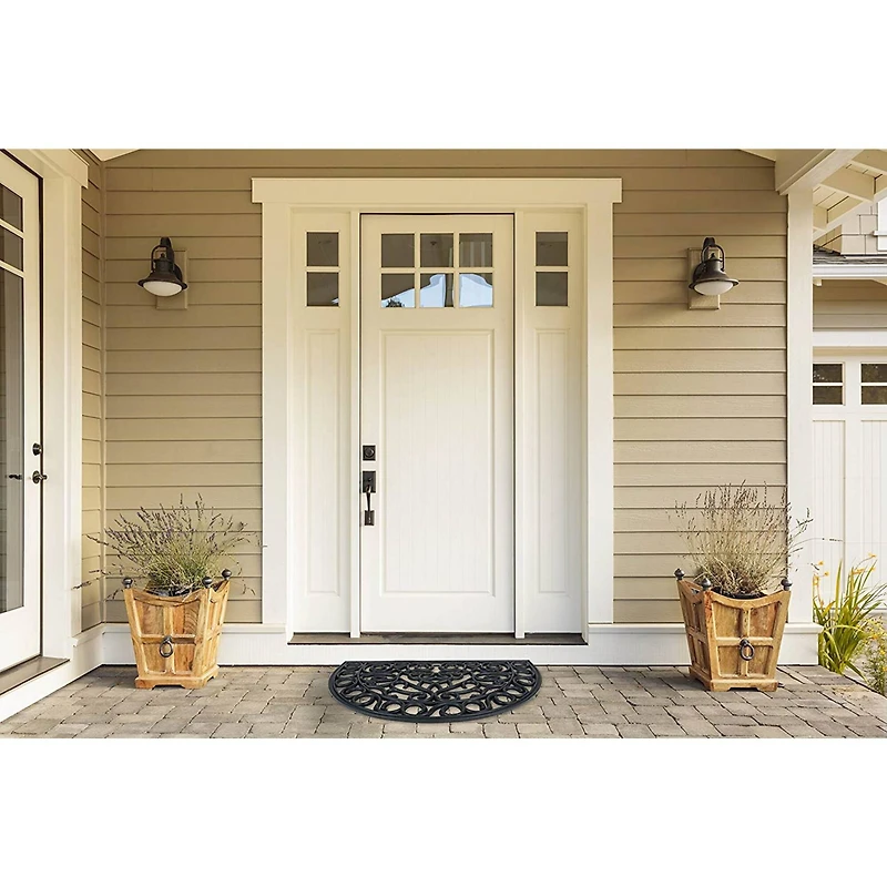 DII® J&M Iron Heart Half Round Rubber Doormat