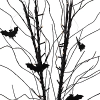 50" LED Black Halloween Branch Tree with Bats