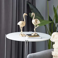 Gold Aluminum Glam Birds Sculpture Set