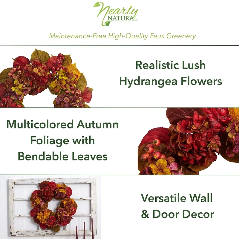 24" Fall Hydrangea Wreath