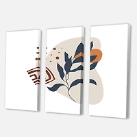 Designart - Abstract Flowers On Minimal Shapes VII