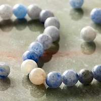 12 Pack:  Blue Aventurine Round Beads, 6mm by Bead Landing™