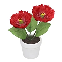 4" Red Poppy Arrangement in White Container by Ashland®