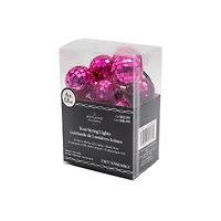 10ct. Warm White LED Pink Disco Ball Icon String Lights by Ashland®