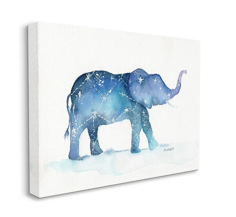 Stupell Industries Elephant March with Abstract Night Sky Constellation Canvas Wall Art