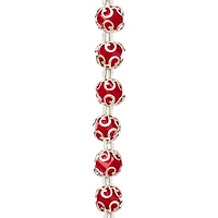 Red Faceted Glass Bead With Bead Cap, 10mm by Bead Landing™