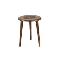 22" Brown Mango Wood Traditional Accent Table