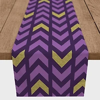 Purple & Gold Chevron Outdoor Table Runner