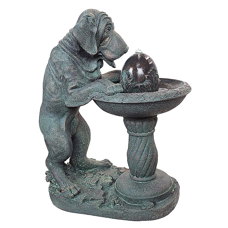 Design Toscano 26.5" Dog's Refreshing Drink Sculptural Fountain