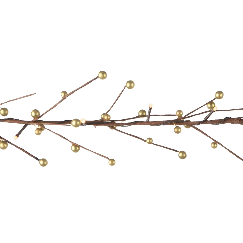 5ft. Gold Berry Branch LED Garland String Lights by Ashland®