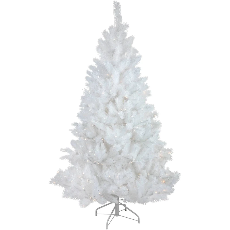 6.5ft. Pre-Lit White Alaskan Pine Artificial Christmas Tree, Warm White LED Lights