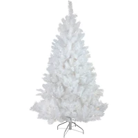 6.5ft. Pre-Lit White Alaskan Pine Artificial Christmas Tree, Warm White LED Lights