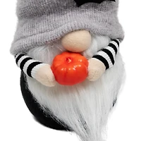 8" Halloween Bat Standing Gnome with Pumpkin