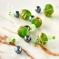 Lampwork Glass Swirl Rondelle & Oval Beads by Bead Landing