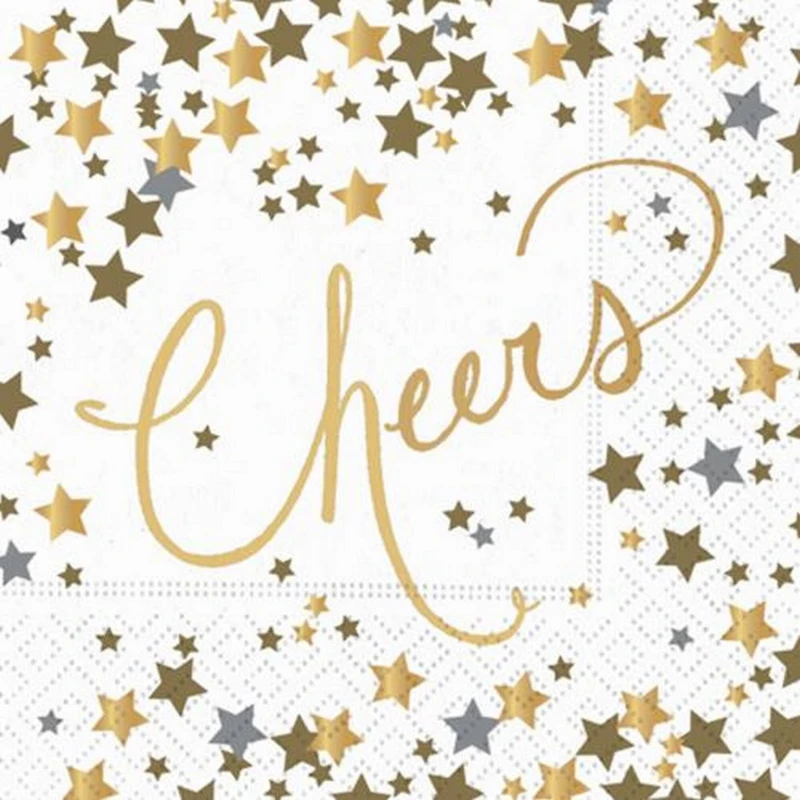 JAM Paper Confetti Cheers Cocktail Napkins, 32ct.